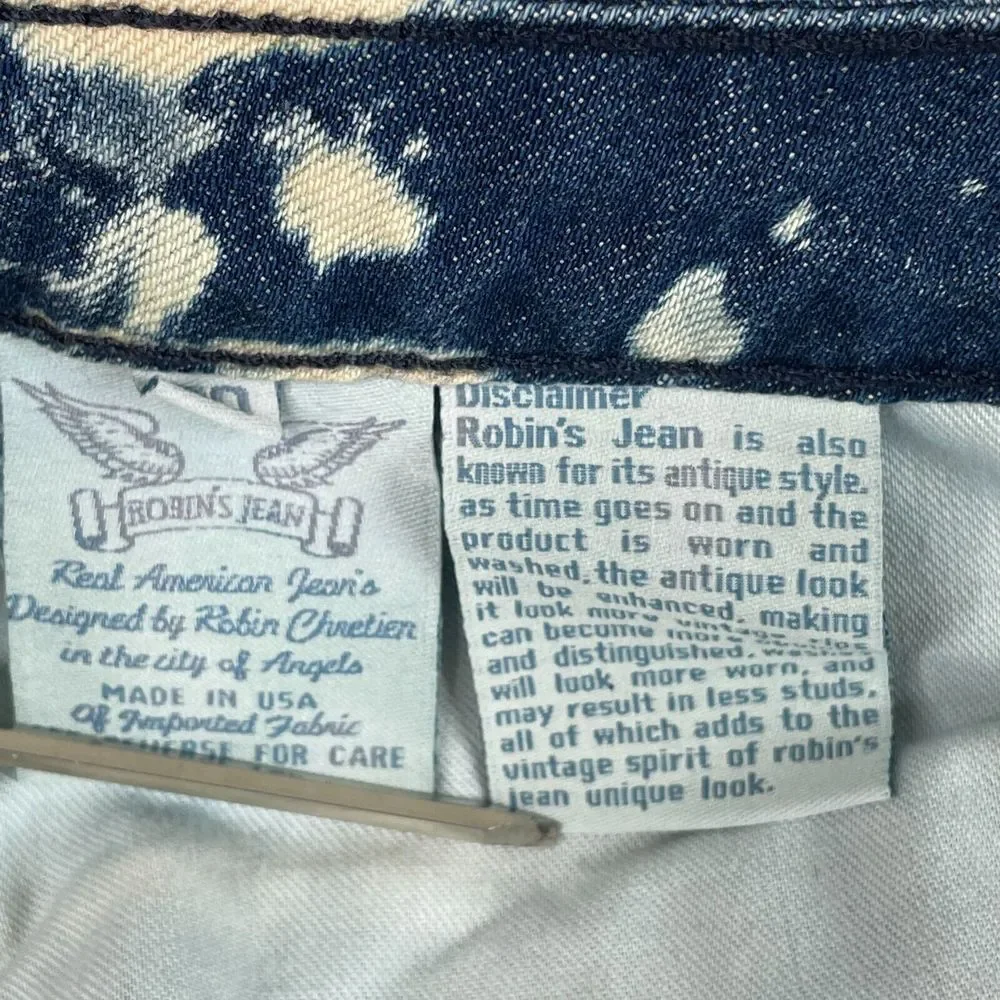 Robins Jean Shorts Womens Size 30 Blue Distressed Gypsy Jeweled Raw Hem Cut Off - Picture 11 of 15